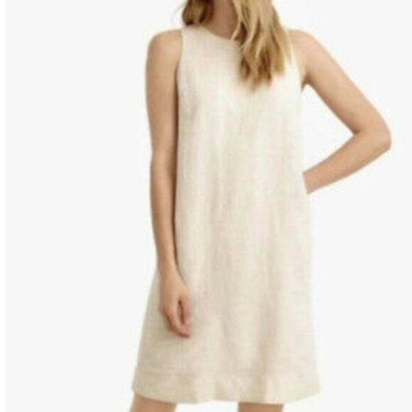 J. Crew Dresses & Skirts - J.Crew Linen Button Back Sleeveless Shift Mini Dress